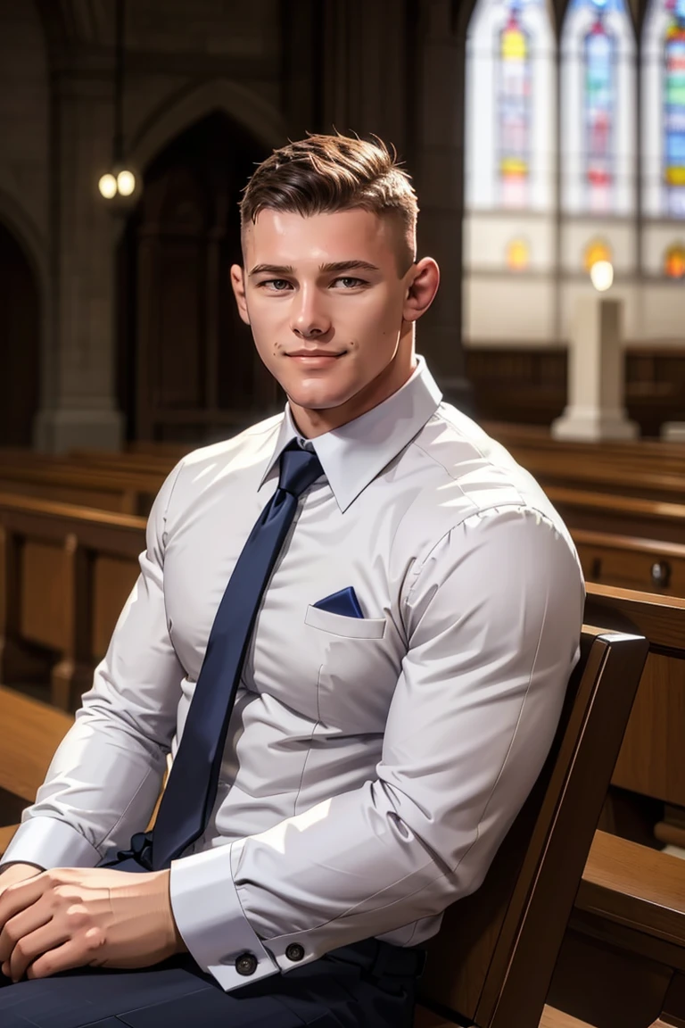 (masterpiece, best quality:1.2), man, smirk, (depth of field:1.1), photo of person, brown eyes, priest clothes, (medium shot), sitting, at the church, masterpiece, highness, perfect face, perfect picture, detailed eyes, sharp focus,High detailed view,<lora:EMS-293388-EMS:0.920000>