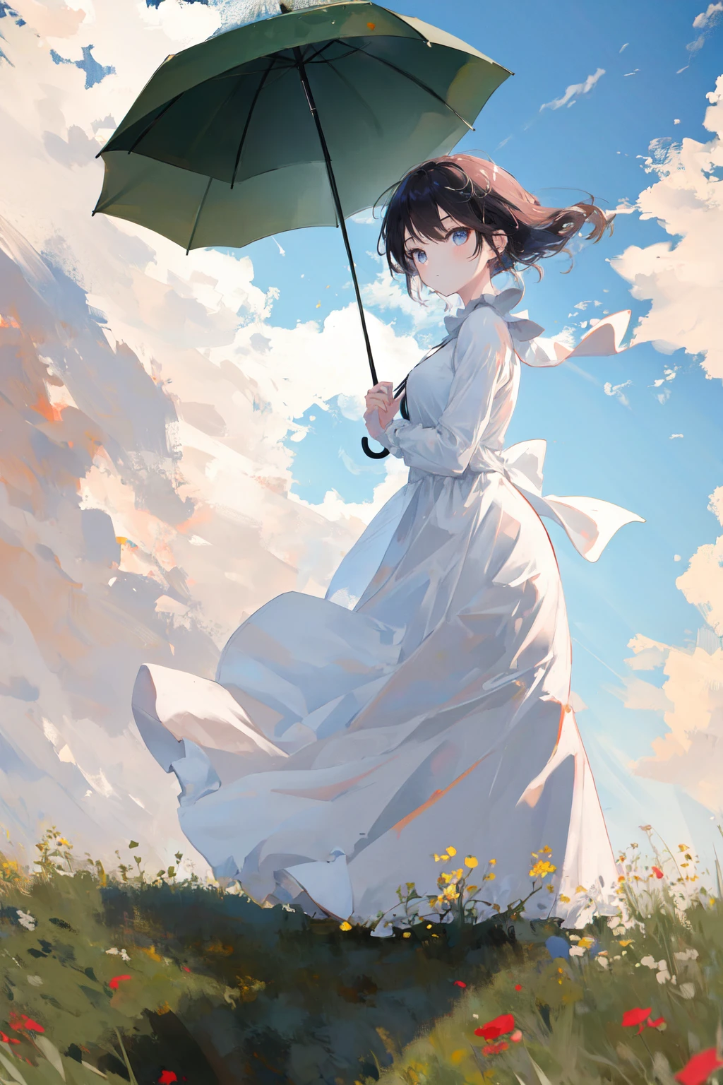 masterpiece, best quality, highres, woman with a parasol holding umbrella, 1girl solo
<lora:woman_with_a_parasol_parody:1>