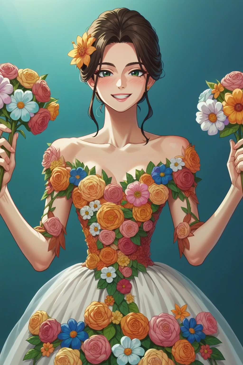 score_9, score_8_up, score_7_up, score_6_up, score_5_up, score_4_up, BREAK source_anime,anime screencap,rating_explicit,1girl,solo,anime screencap,smile,
edgPetal, a woman wearing a dress made of flower petals ,wearing edgPetal
<lora:edgPetalDressPonyv1:1>