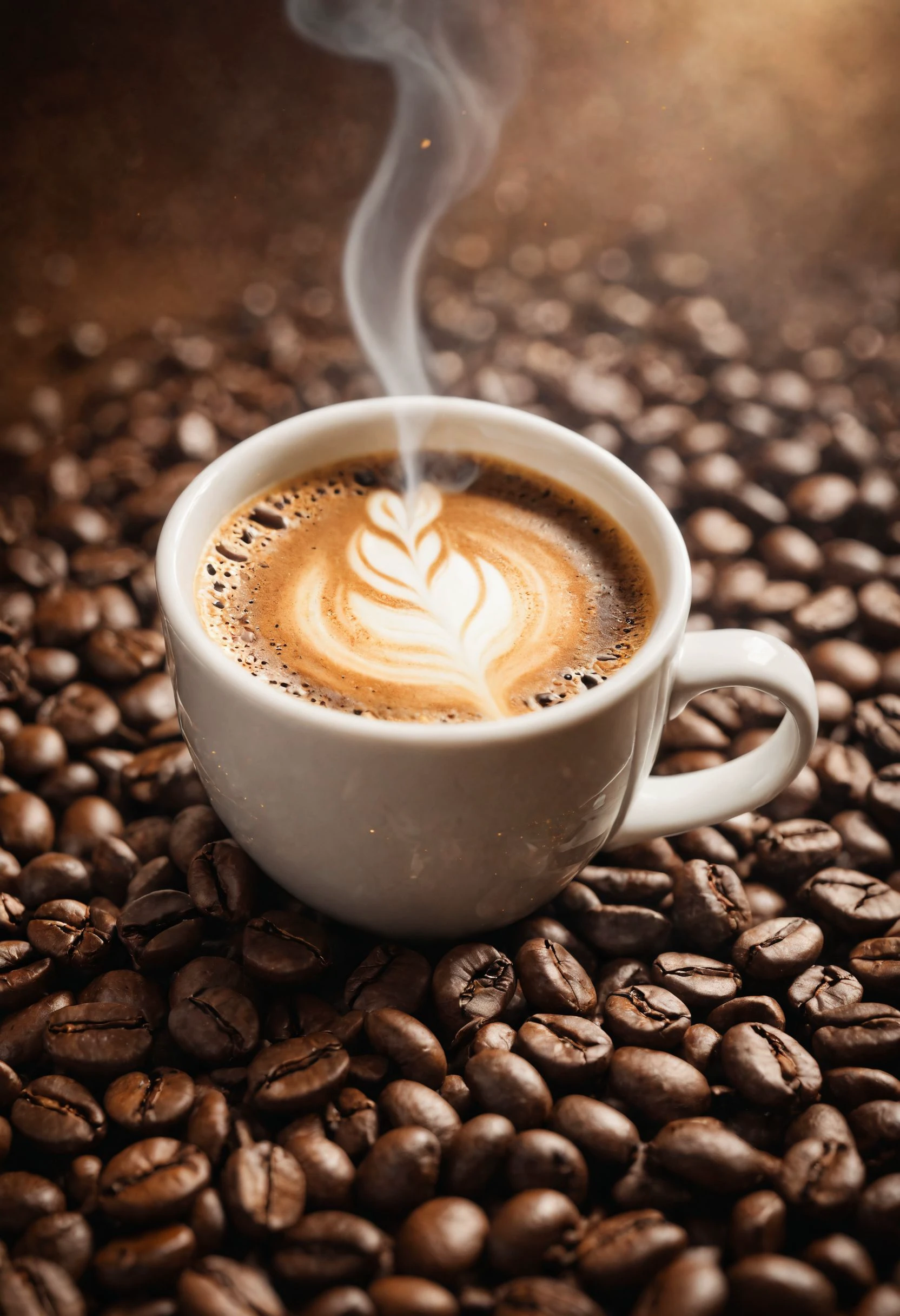 concept art of a coffee, coffee beans, magnificent, celestial, ethereal, smoke, background Cinematic Hollywood Film Style, shallow depth of field, vignette, highly detailed, high budget, bokeh, cinemascope, moody, epic, gorgeous, film grain, grainy,