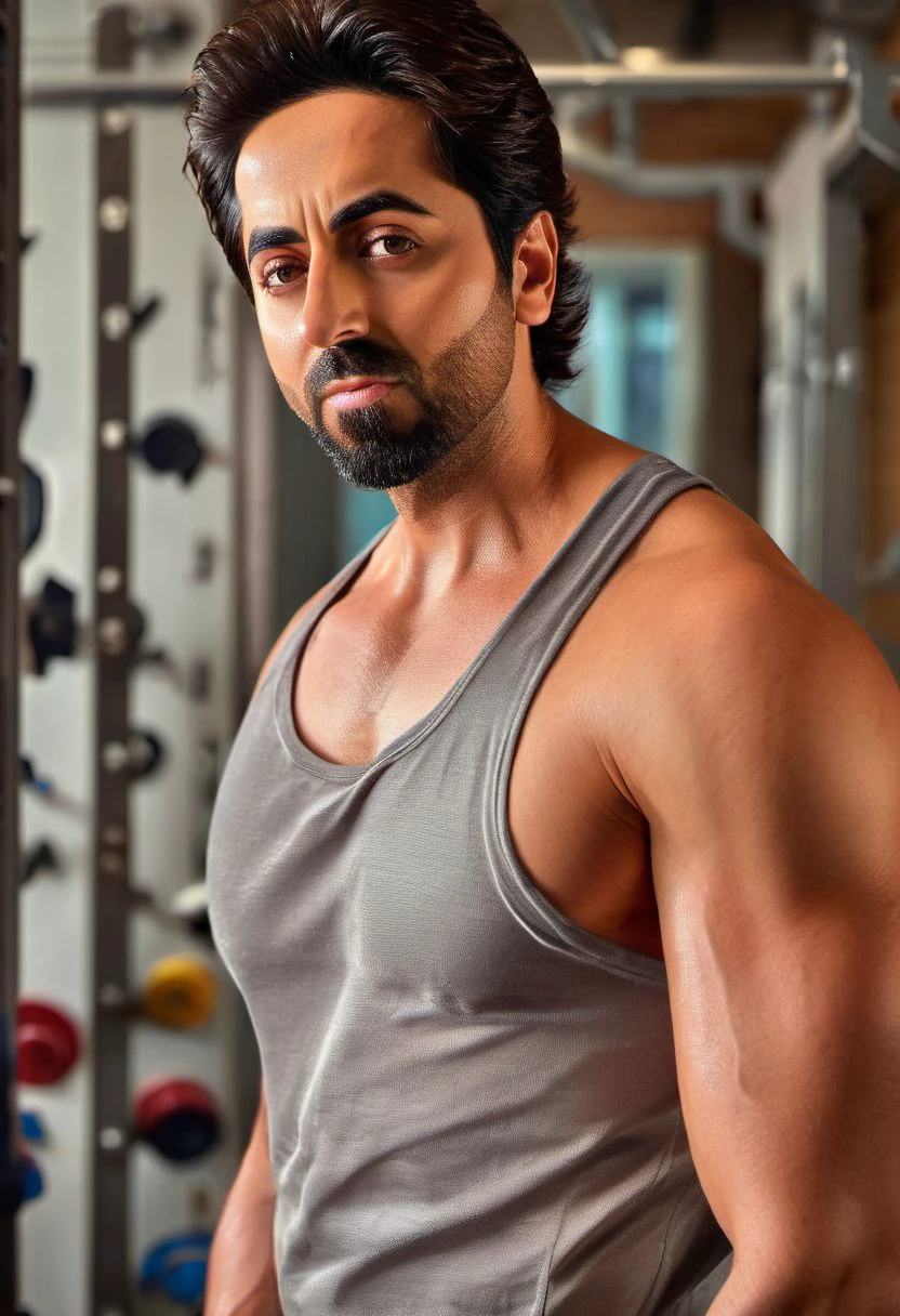 (RAW photo:1.4), Joe Mantegna a man <lora:ayushman-Joe-Mantegna:1>, looking at viewer, smirk, full body, wearing tank top, sweating, towel around neck, standing, dark features, smooth, muscles, barefoot, ((steamy locker room setting)), intricate details, 8k, ultra-high-definition, (photo-realistic:1.3),(fit and sculpted physique:1.1), (accentuating his every curve:1.1), (subtle sheen and texture:1.2), (soft and brightly lit:1.2), (muted color palette:1.1),