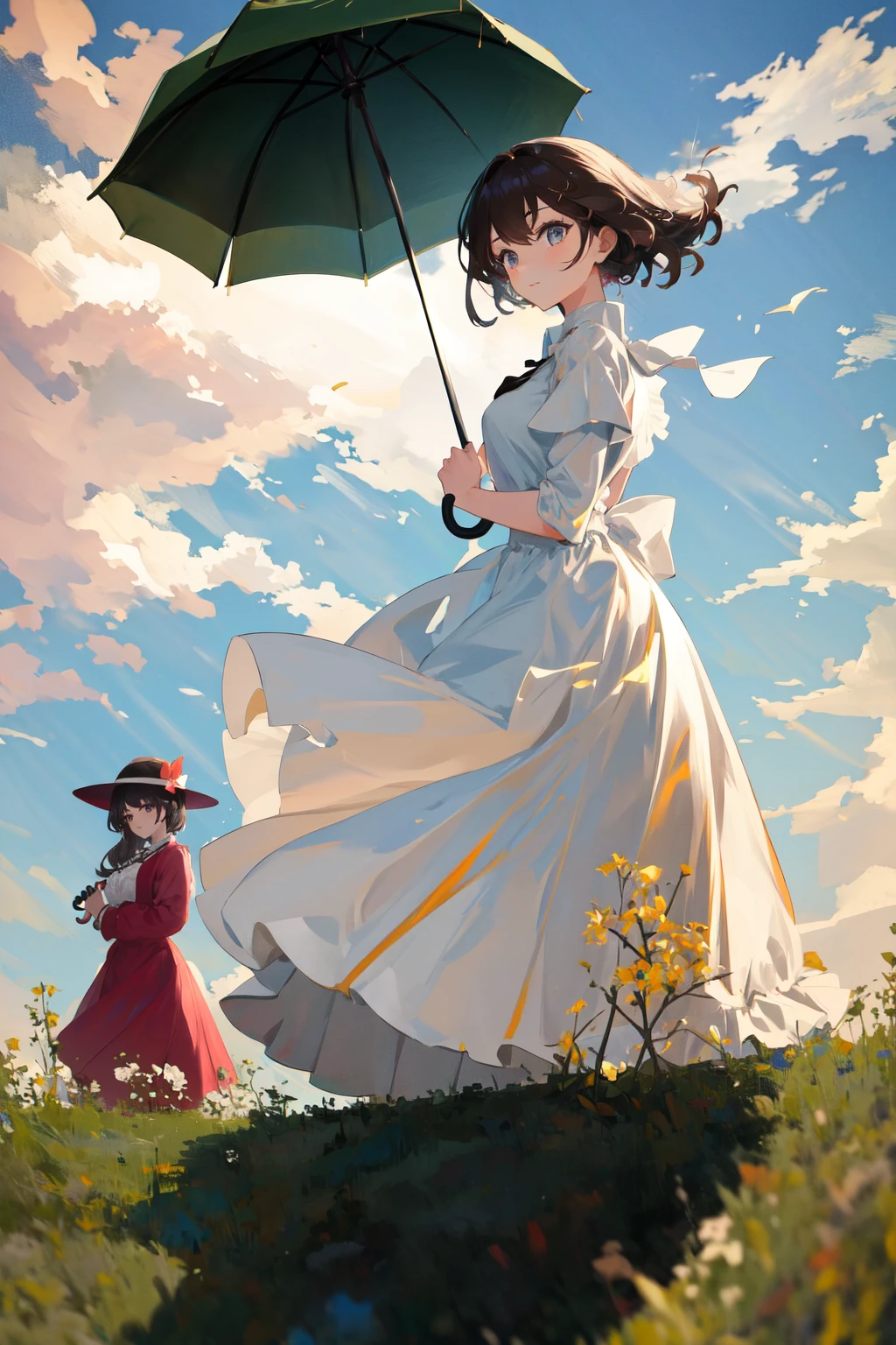 masterpiece, best quality, highres, woman with a parasol holding umbrella, 2girls
<lora:woman_with_a_parasol_parody:1>