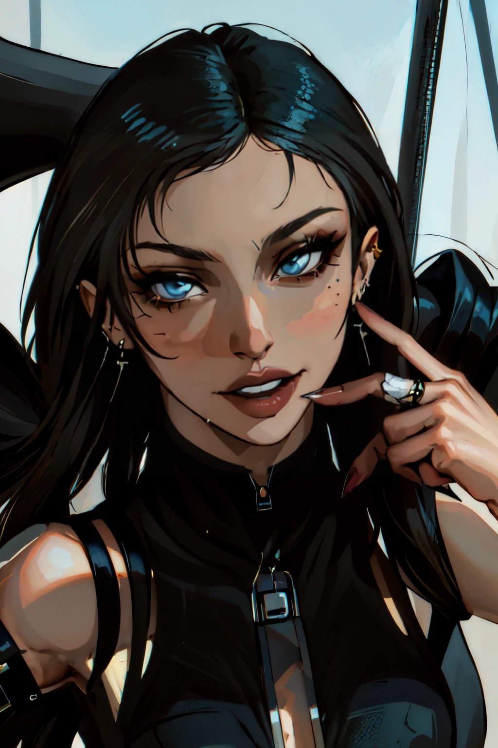, beautiful eyes, high detail skin, high detail eyes, high detail hair, highres, ultra detailed, sharpen picture, Highly detailed, masterpiece, best quality, photorealistic,
<lora:KimsanleeStyle3Lora:0.9> kimsan <lora:DaintyWilderV1:1> woman, with, big, breast, posing, picture, selfie, tattoo, long, hair, for, black dress, in a park, trees, blue sky, white clouds, PA7_Portrait-CU