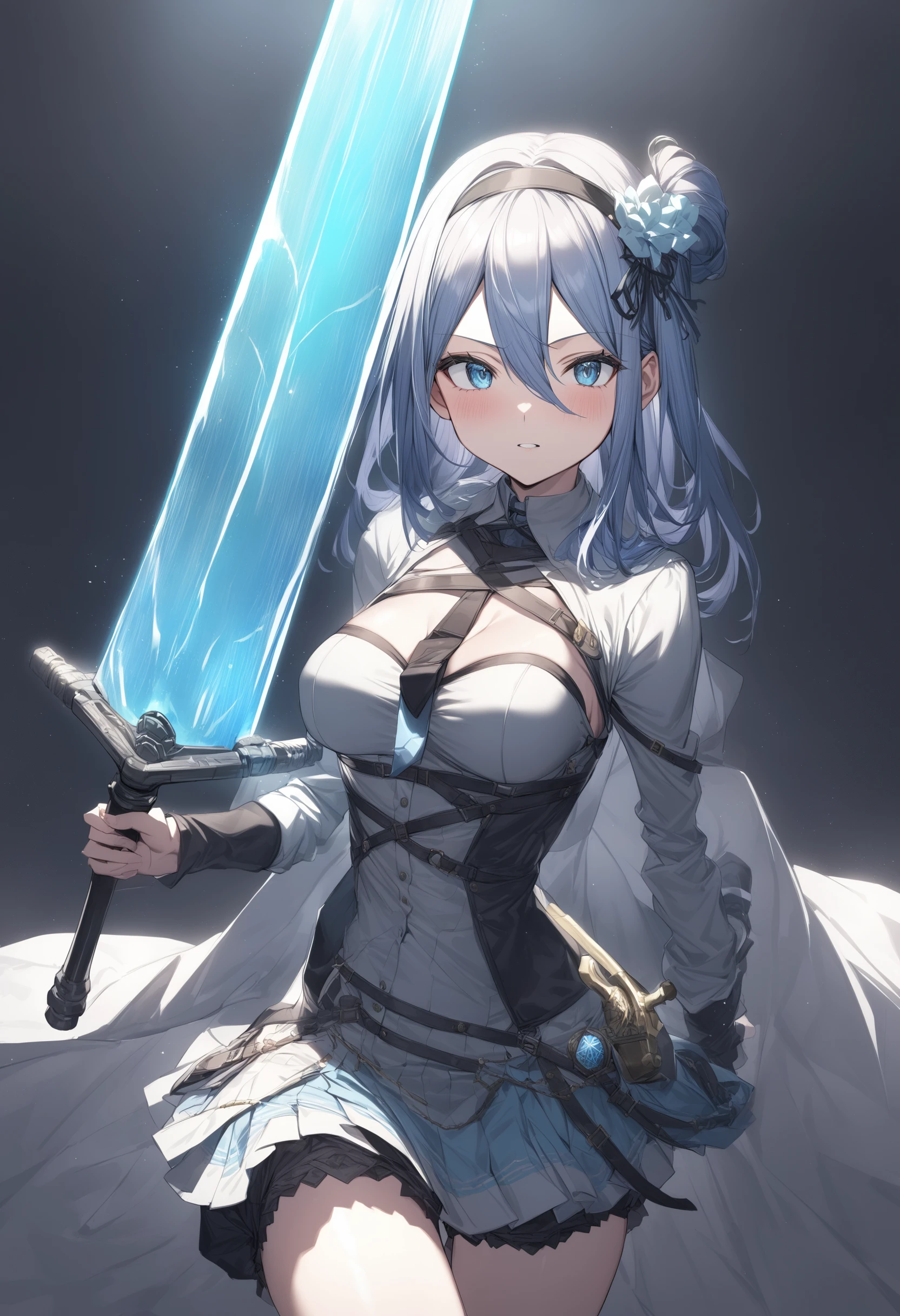 1girl, <lora:sdxl2-flat2-512b:-1>,medium breasts,
<lora:moonlightswordXLv1:0.9>,moonlight greatsword ,holding sword, glowing weapon,
best quality,medium quality,