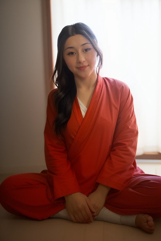 DEN_kat_wasian,
a Buddhist monk sitting outside and meditating in a Buddhist monastery wearing orange Buddhist robes, Buddhist, tranquillity, peace,
detailed, skin pores, textured, high resolution, immaculate, 8k, raw, photorealistic, real, f1.4, bokeh, slr, <lora:epi_noiseoffset2:1> <lora:ClothingAdjuster3:-1.3>