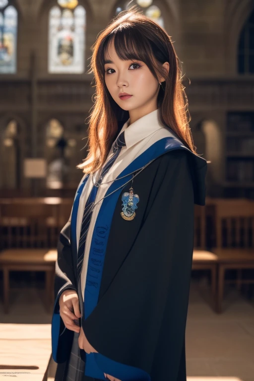 ltra-detailed,highly detailed,best quality,masterpiece,illustration,realistic,photorealistic,
1girl, solo,
ravenclaw uniform, hogwarts school uniform,
looking at viewer, upper body,
<lora:ravenclaw uniform_v1_05:1.0>