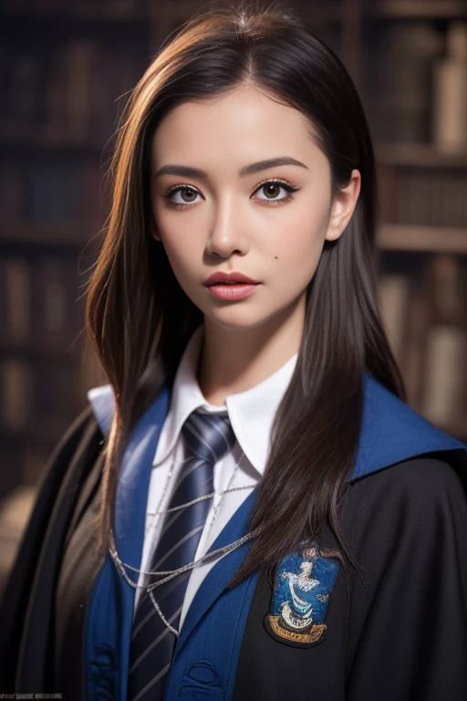 ltra-detailed,highly detailed,best quality,masterpiece,illustration,realistic,photorealistic,
1girl, solo,
ravenclaw uniform, hogwarts school uniform,
looking at viewer, upper body, portrait,
<lora:ravenclaw uniform_v1_05:0.9>