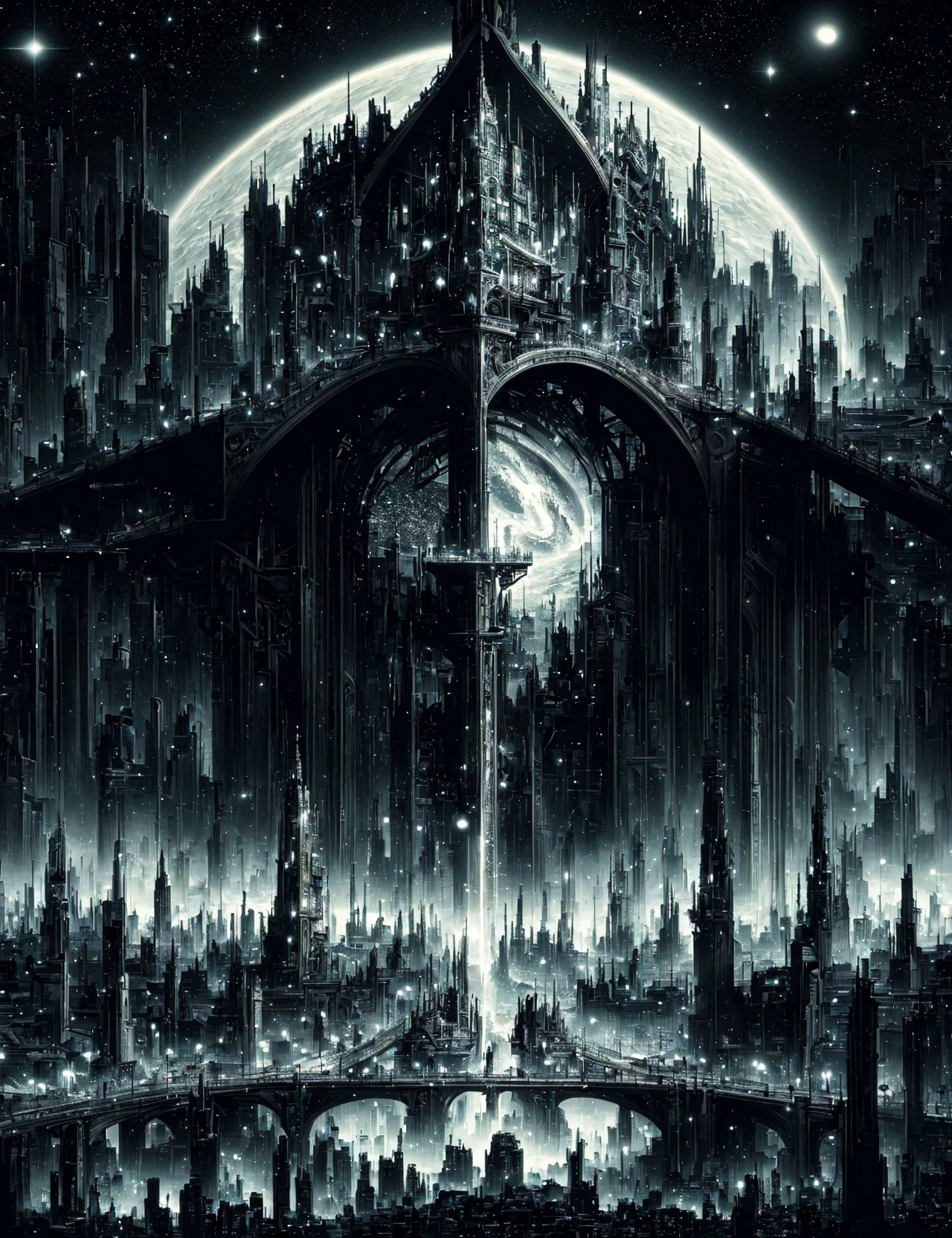 masterpiece, awesome quality, hyper detailed, DonMN01r,noir, city park, cosmic forces, <lora:DonMN01r-000005:0.6>