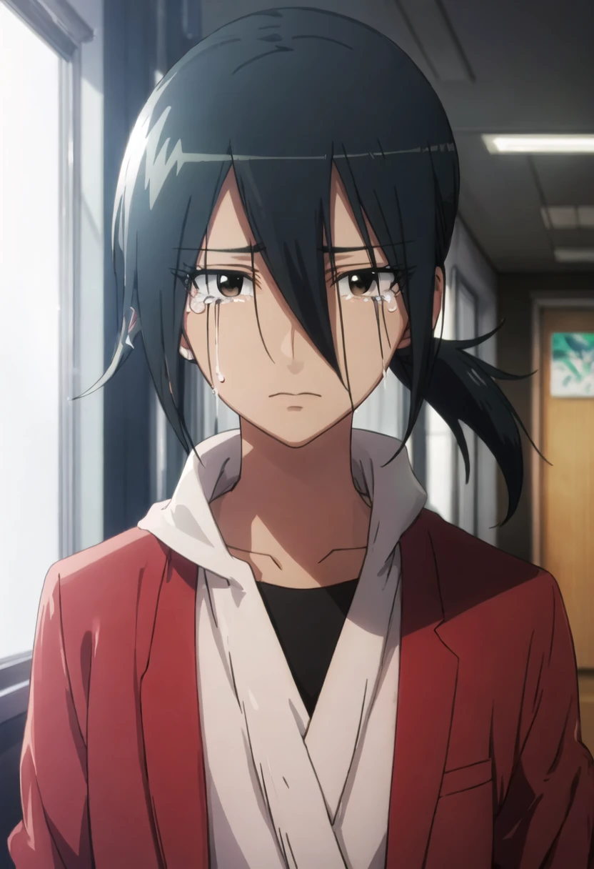 best quality, masterpiece, highres, solo, {toki_kaoru_seitokaiyakuindomo:0.90}, crying, sobbing, tears, portrait, looking at viewer