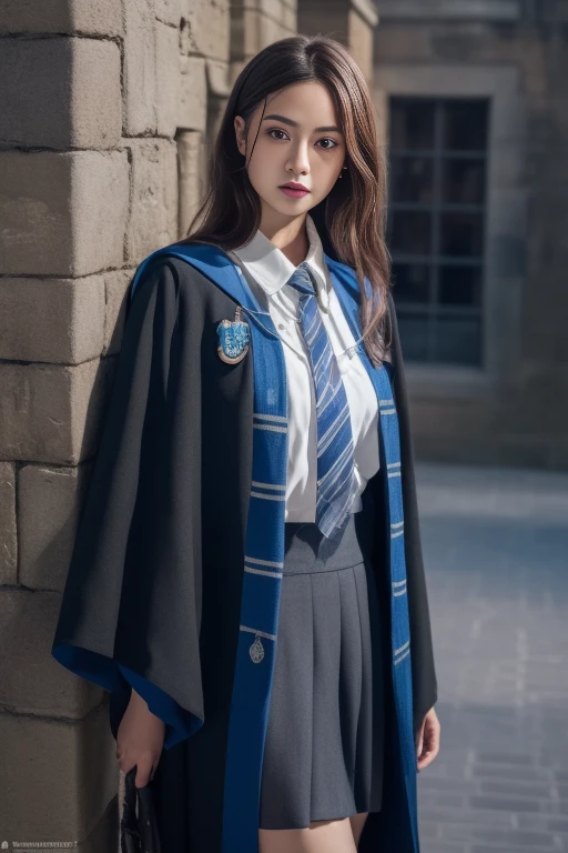 ltra-detailed,highly detailed,best quality,masterpiece,illustration,realistic,photorealistic,
1girl, solo,
ravenclaw uniform, hogwarts school uniform,
looking at viewer, cowboy shot,
<lora:ravenclaw uniform_v1_05:0.9>