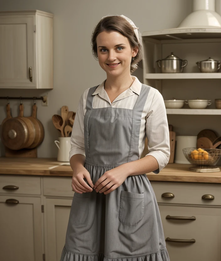 d3s1m4, woman, smile (dress), Kitchen 1800 background