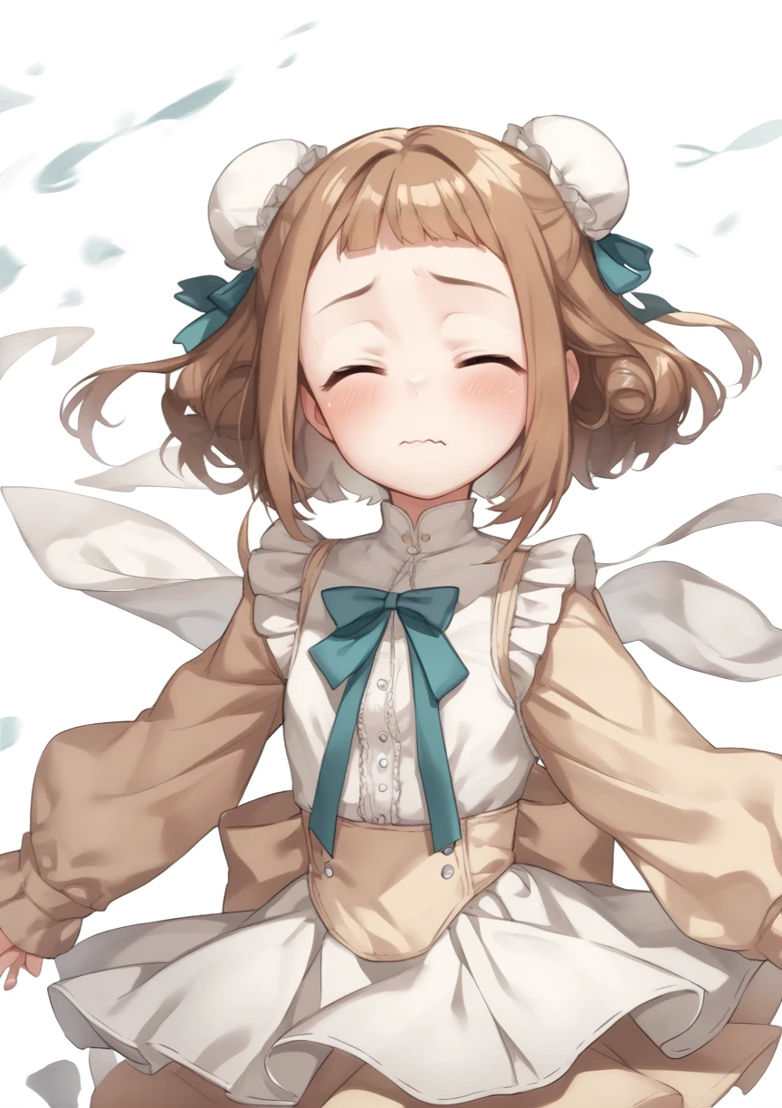 1 girl, head, ((White background, Red Cliff)), expression, tingyun, Cat Ear Girl，((白色head发))