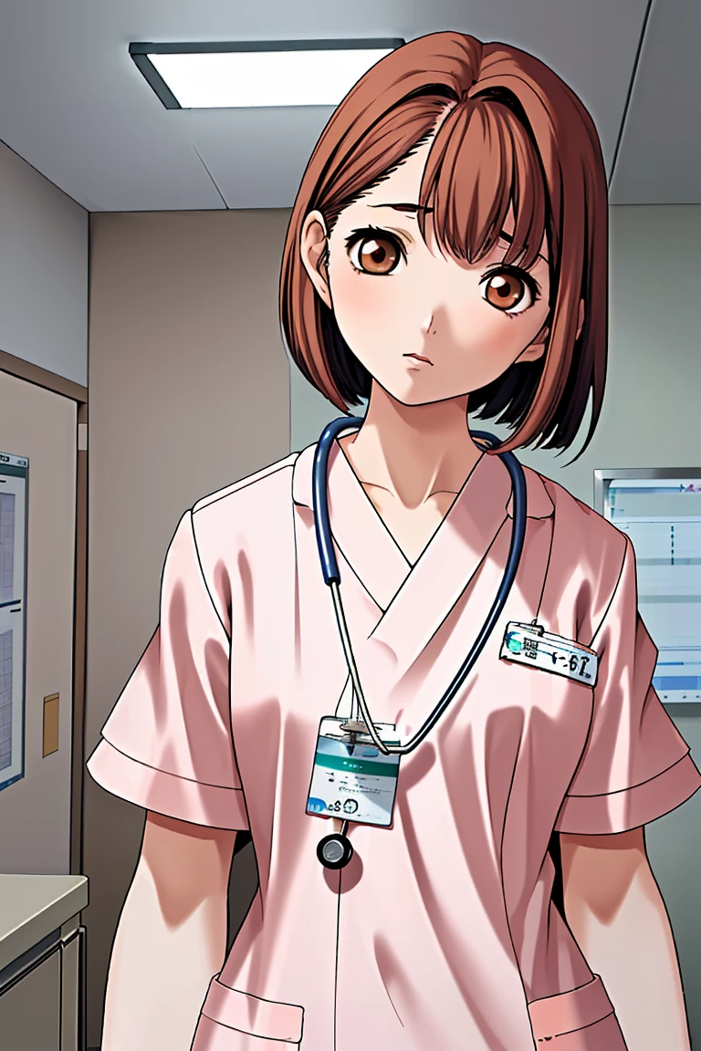 (RAW photo, best quality), 1girl, operating room, overhead surgical light, blurred background, focused, 
 <lora:Ayano Miyamori_PrivateNurse_V1.0-000009:0.7> ayano_pnurse,brown_hair,brown_eyes,
 <lora:ClothingMedicalScrubs0:0.9> (scrubs, medical scrubs),