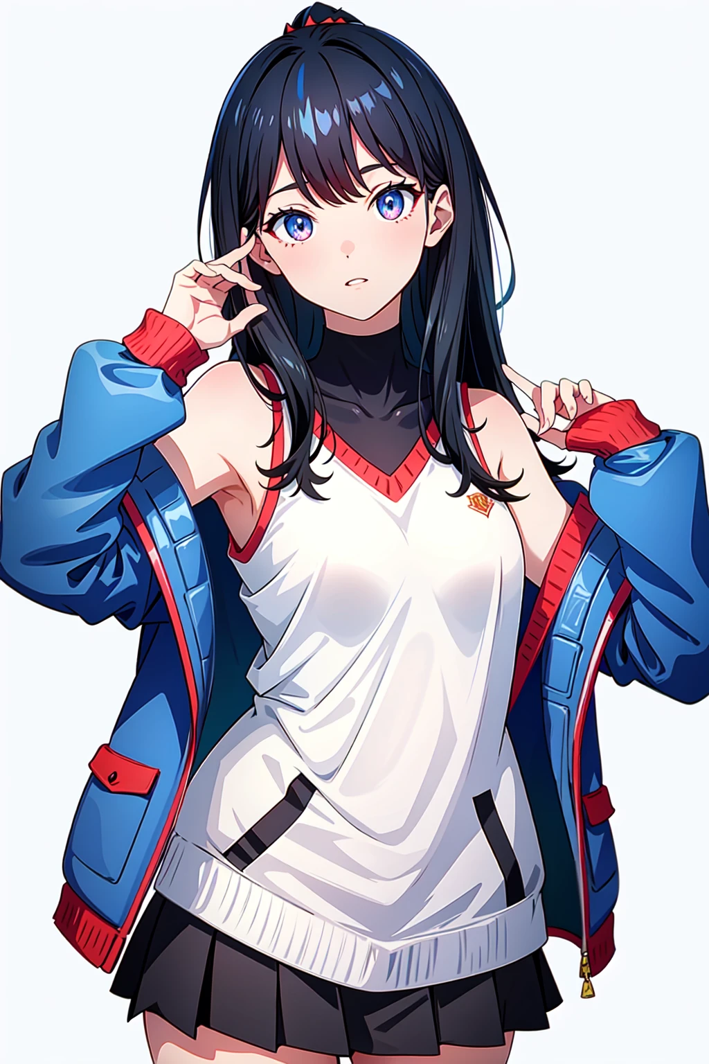 1girl,takarada_rikka,gridman_universe,black_hair,blue_eyes,long_hair,<lora:takarada_rikkav15>,