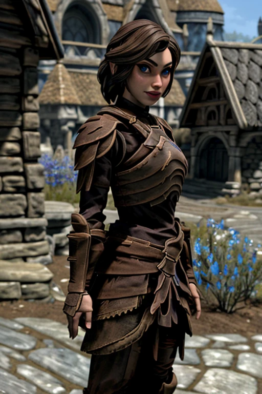 1girl, solo, woman posing with a sword, <lora:4mal3a:1> woman with the same face as 4mal3a, blue eyes,  <lora:skyrim-bosmer-armor:0.9> skyrim-bosmer-armor, armor, boots, vambraces, <lora:Add More Details - Detail Enhancer - Tweaker:0.5>, medieval cobblestone city street,  <lora:STYLE 3DMM_V7:0.8> 3DMM