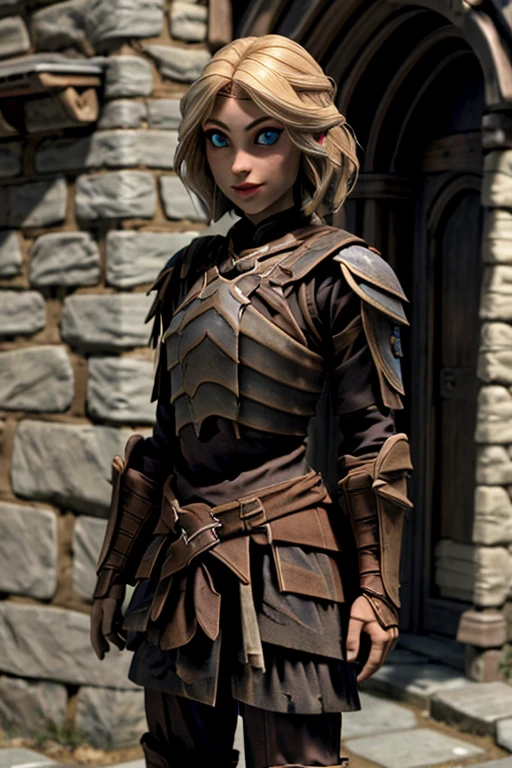 1girl, solo, woman posing with a sword, <lora:4mal3a:1> woman with the same face as 4mal3a, blue eyes, blonde hair, <lora:skyrim-bosmer-armor:0.9> skyrim-bosmer-armor, armor, boots, vambraces, <lora:Add More Details - Detail Enhancer - Tweaker:0.5>, medieval cobblestone city street,  <lora:STYLE 3DMM_V7:0.8> 3DMM