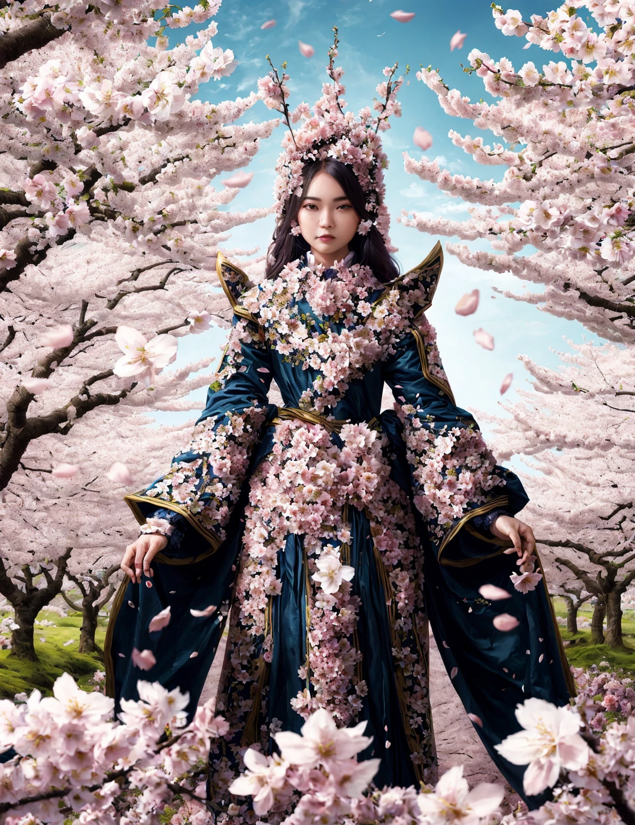 masterpiece, awesome quality, hyper detailed, DonMS4kur4,sakura blossom, female spiritcore ore, duke,adept, <lora:DonMS4kur4:0.8>