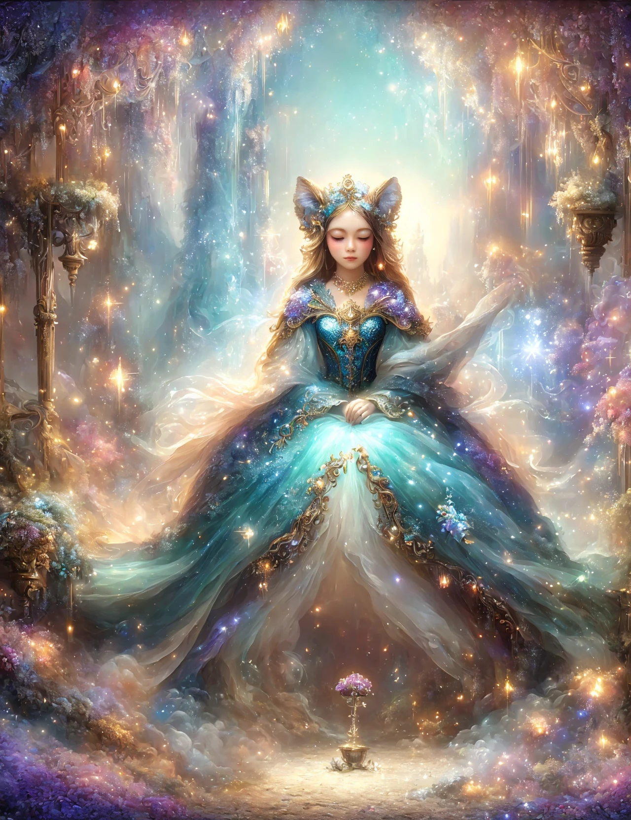 masterpiece, awesome quality, hyper detailed, DonMP4ste11F41ryT4l3, fairytale, bronzete radiant psionic talc, <lora:DonMP4ste11F41ryT4l3-000004:0.8>