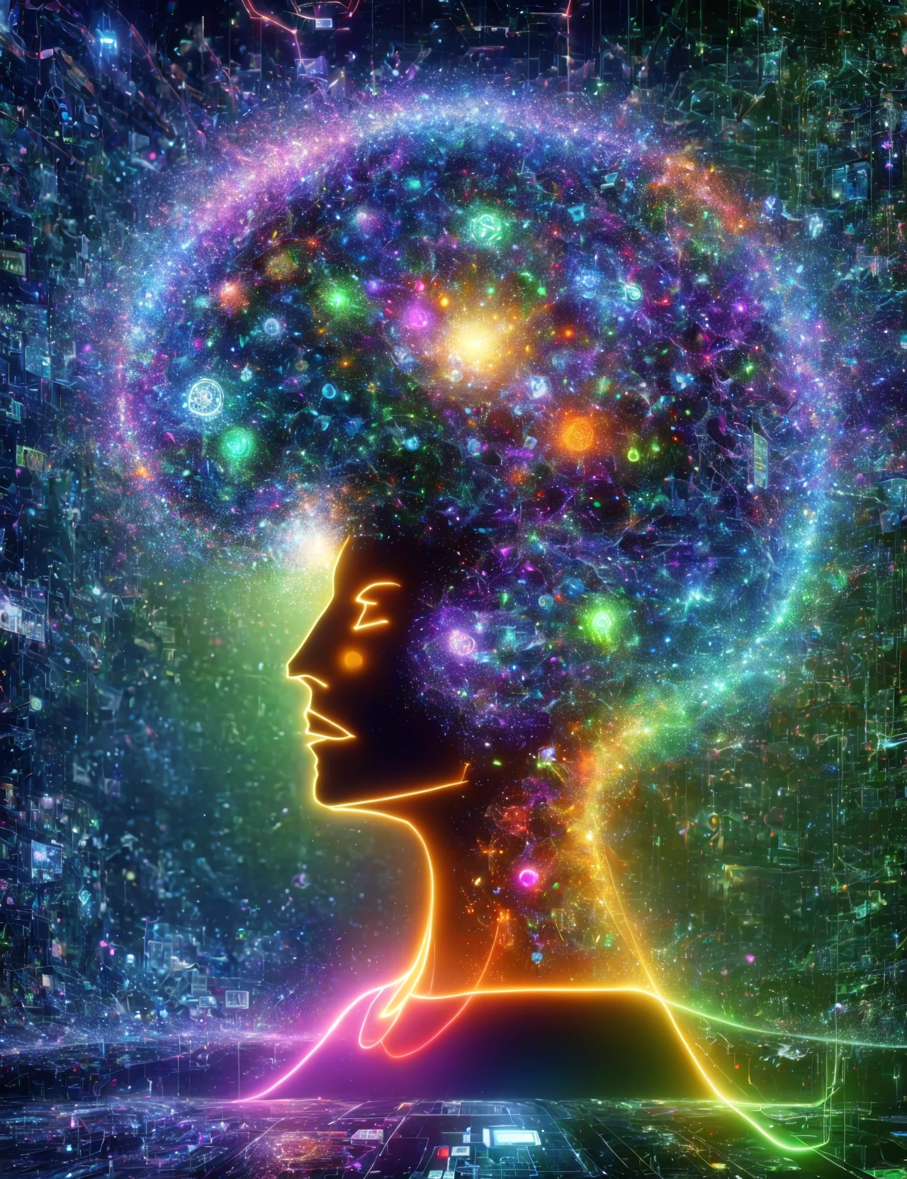 masterpiece, awesome quality, hyper detailed, DonMD1g174l4sc3nc10n,cyberspace,pixelize, cognitive dissonance, psychopharmacology, placebo effect, recurrent circuit, cognitive,rational,computational, <lora:DonMD1g174l4sc3nc10n-000004:0.8>