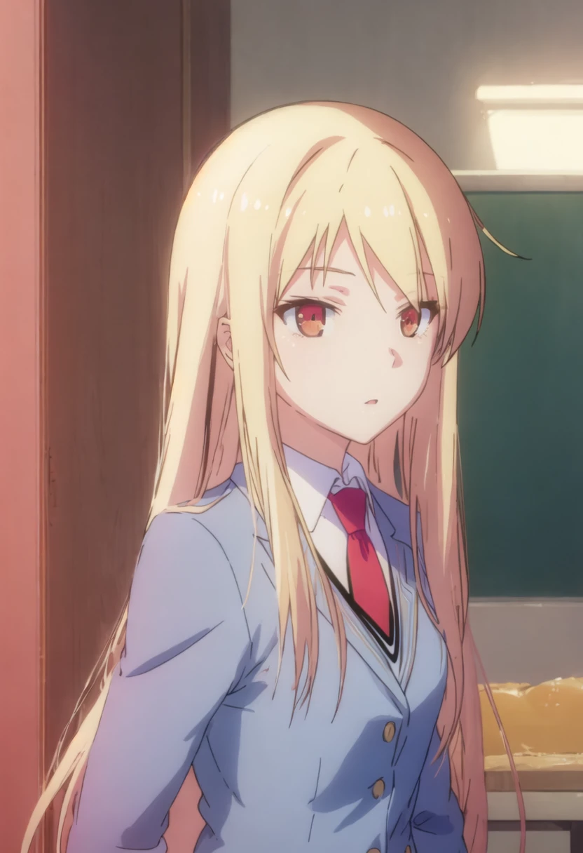 best quality, masterpiece, highres, solo, {shiina_mashiro_sakurasounopetnakanojo:0.90}, 1girl, school_uniform, blazer, red_necktie