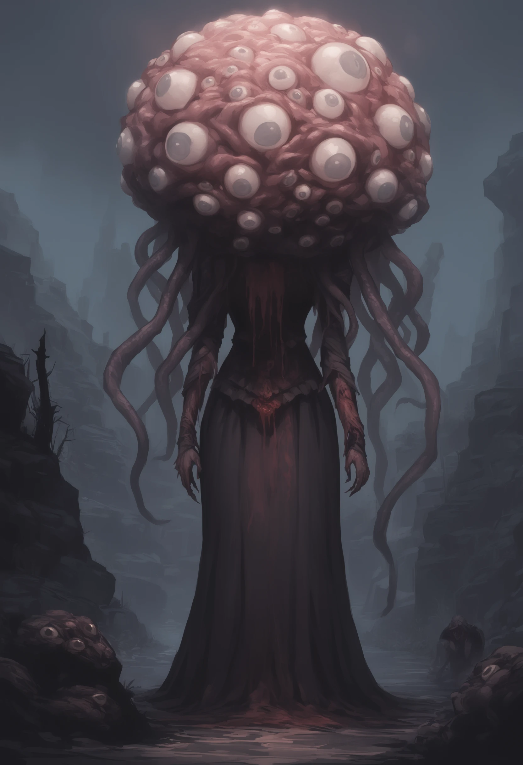 1girl,  winter lantern,bloodborne,<lora:ranranXLv1:0.7>,
monster, eldritch abomination, tentacles, extra eyes, horror (theme),
masterpiece, best quality,