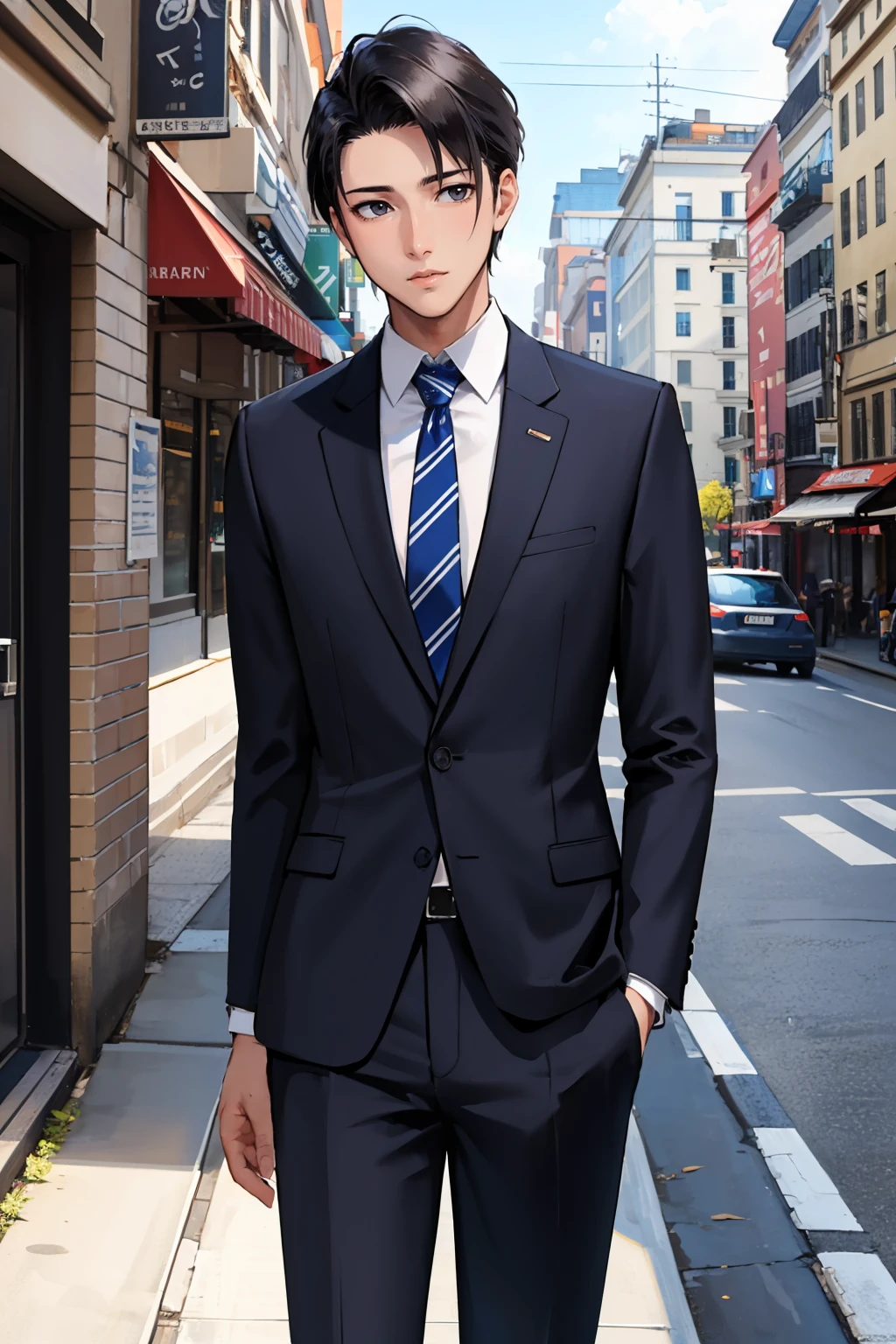 masterpiece, best quality, 1boy, solo,
<lora:zs_Toshiro:1> toshirop5t, suit, shirt, necktie, short hair