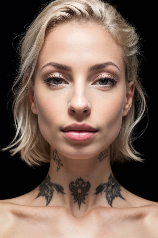DEN_blackoblivion_SG,
(headshot:1.2) portrait on a (plain black background:1.2), (headshot:1.2), (face focus:1.1), (facing the camera:1.2), Head in the centre, (eye contact:1.3), (intense stare:1.1), mouth open, (facing straightforward:1.2), (forward facing:1.1), Head, face, Head focus, Head tilted down, looking slightly up at the camera,
bokeh, f1.4, 40mm, photorealistic, raw, 8k, textured skin, skin pores, intricate details <lora:epi_noiseoffset2:1>, epiCRealism