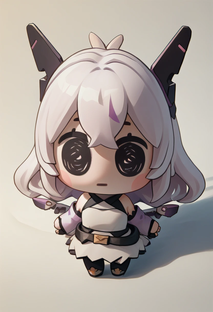 score_9, score_8_up, score_7_up, chibi, solo, 1girl, meina, white hair, headgear, short dress, white dress, detached sleeves, black choker, belt, bare shoulders <lora:style_beegsmol_ponyXL:1.2> <lora:MeinaXL:0.9>