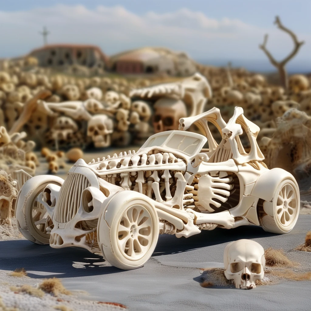 bonex bone car <lora:bonex:1>