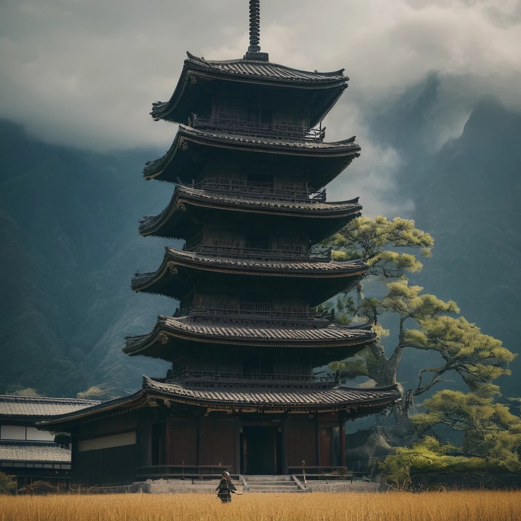 cinematic film still of  <lora:shogun style:0.6>
Shogun a painting of a japanese style building with a mountain in the background,outdoors,sky,day,artist name,cloud,tree,blue sky,no humans,bird,grass,building,nature,scenery,mountain,architecture,east asian architecture,shrine , Japanese culture, Samurai, armor, warrior, horror theme, Shogun style, shallow depth of field, vignette, highly detailed, high budget, bokeh, cinemascope, moody, epic, gorgeous, film grain, grainy