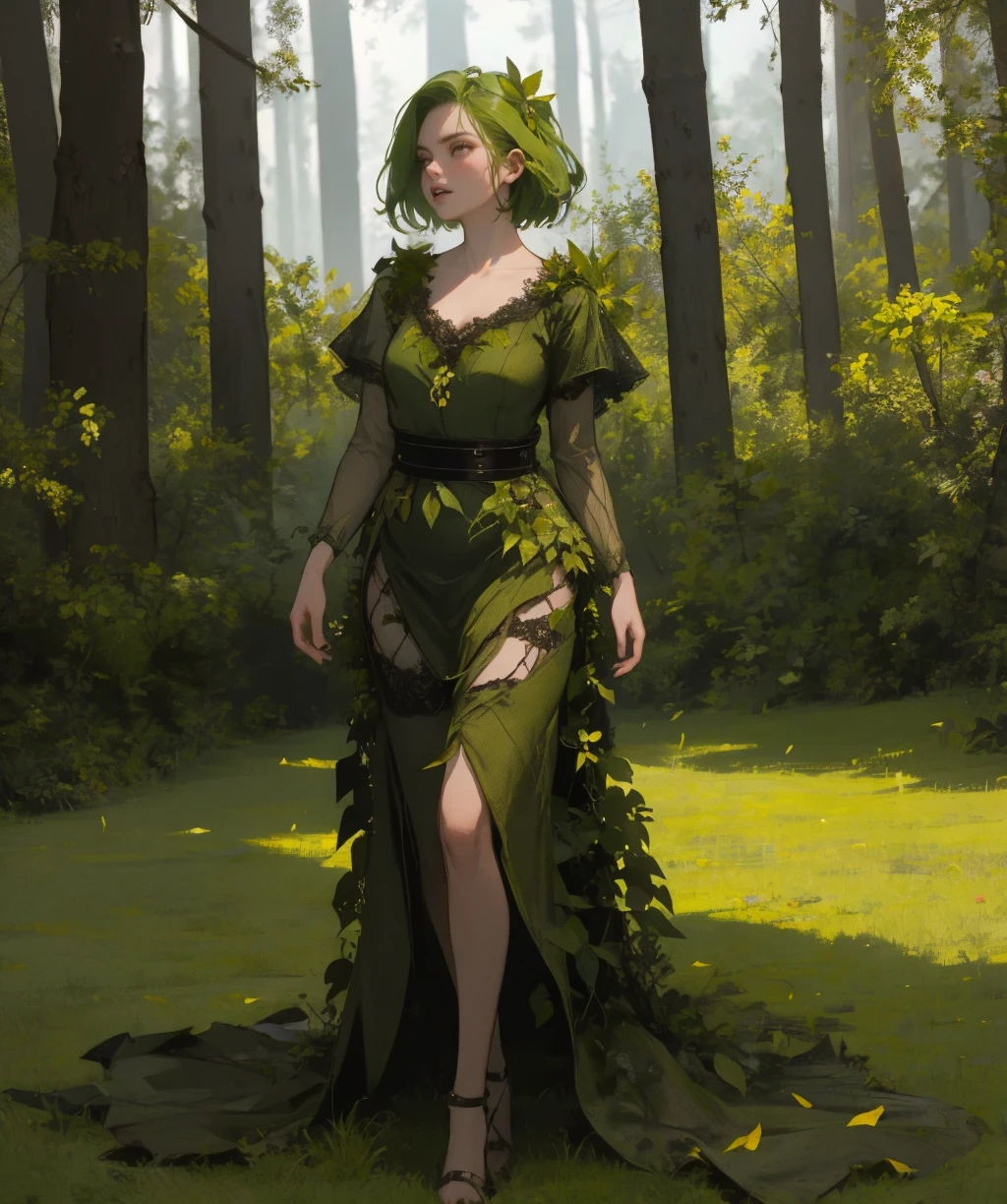leaf_clothes,1girl,solo,standing,full body,green hair,nature,<lora:leaf_clothes-03:1>,