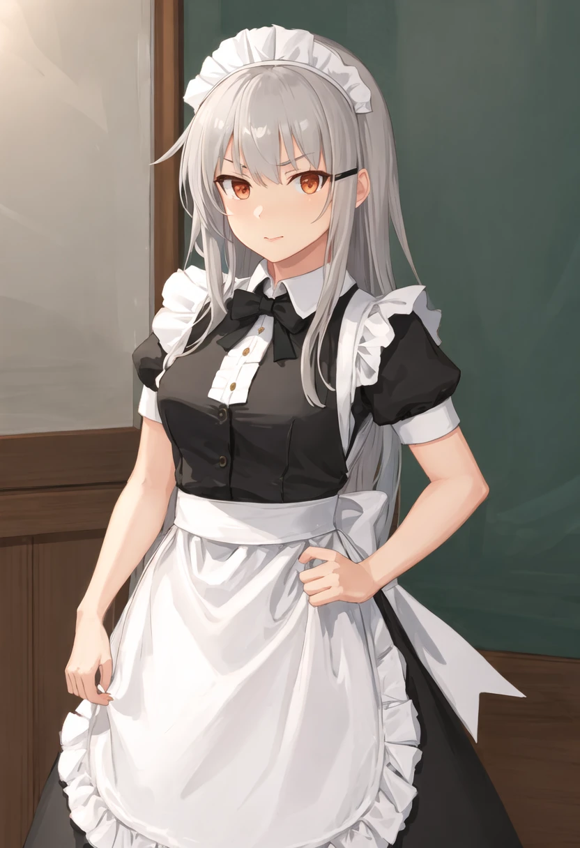 best quality, masterpiece, highres, solo, {gangut_kantaicollection:0.90}, {maid:1.40}, {long maid dress:1.15}