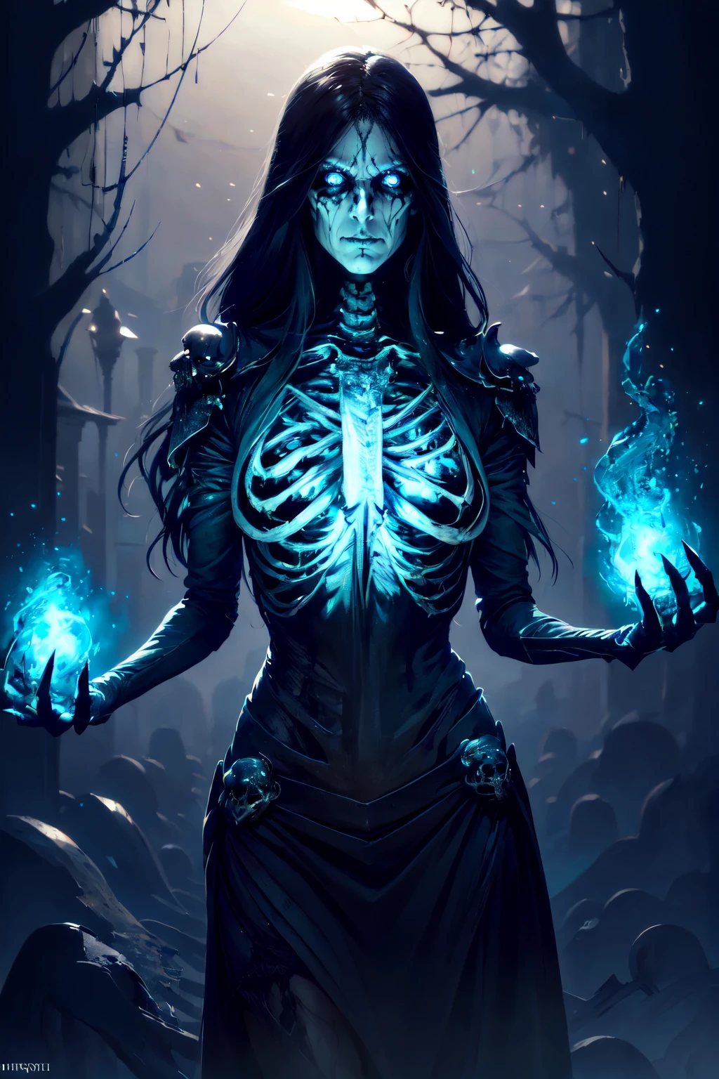 beautiful eyes, beautiful girl, high detail skin, high detail eyes, high detail hair, highres, ultra detailed, sharpen picture, Highly detailed, masterpiece, best quality, photorealistic,
<lora:NecromancerLoRA:1> necromancer, female skeleton, death magic, undead follower