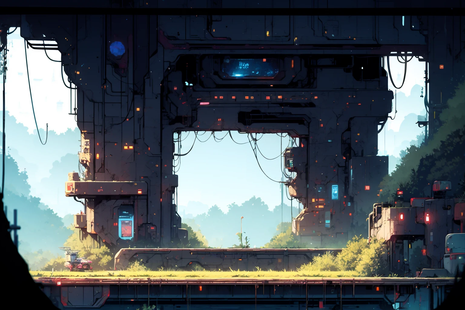 <lora:hbyxcj:1>hbyxcj, science fiction, no humans, scenery, cable