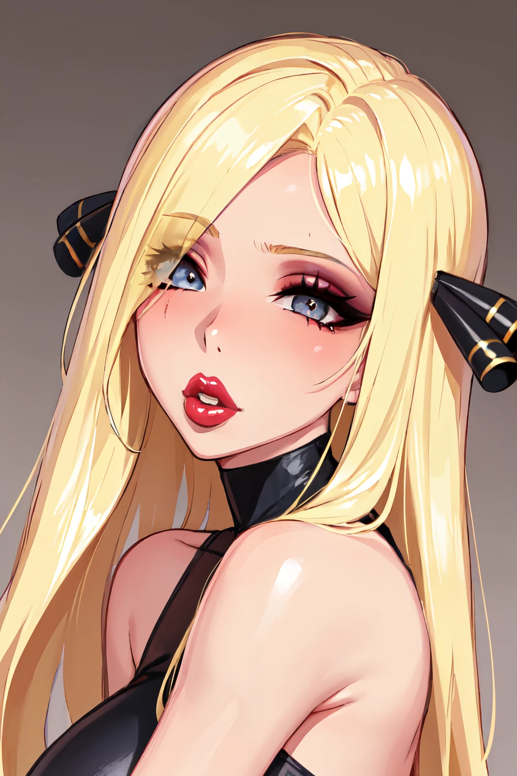 (masterpiece, best quality:1.4), absurdres, highres, ultra detailed, beautiful, (secretary), (perfect face, detailed face, beautiful:1.3),(natural breasts, cleavage), collarbone, fingerless gloves, gloves,spaghetti strap top, black pencil skirt, tight, over the knee skirt, hat, elegant secretary outfit, thighhighs, thick thighs, thighs, multiple belts, More detailed 8K.motor irreal:1.4,UHD,La mejor calidad:1.4, fotorrealista:1.4, textura de la piel:1.4, obra maestra:1.8,obra-prima, mejor calidad,objeto Objeto], (detailed face features:1.3),(manos detailed)