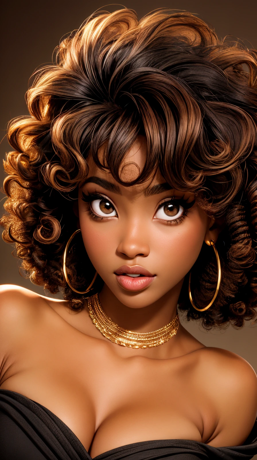 <lora:Sexy-American-Black:1>  light brown eyes, afro curly black hair, dark skin, full lips, high quality photography, hdr, smooth, sharp focus, high resolution, bokeh, deep of field, <lora:add_detail:1>  <lora:p3r3zstyle_v3:0.6>