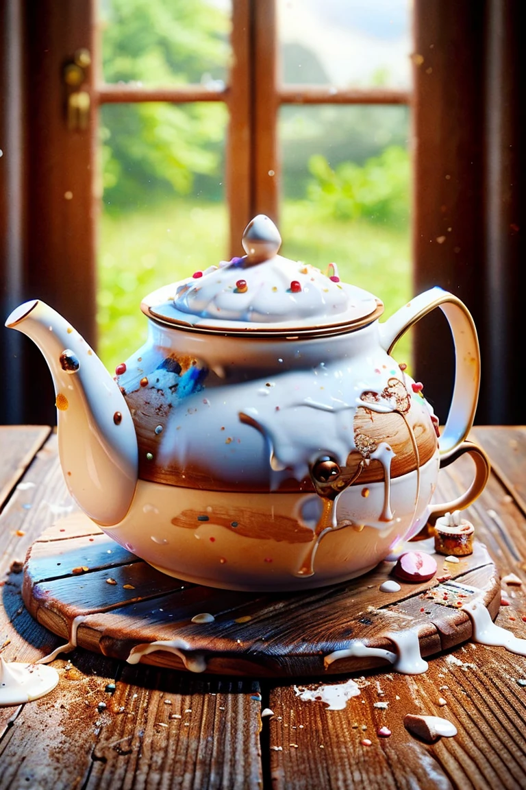 ais-ckemss teapot on a wooden table <lora:ais-ckemss:1>