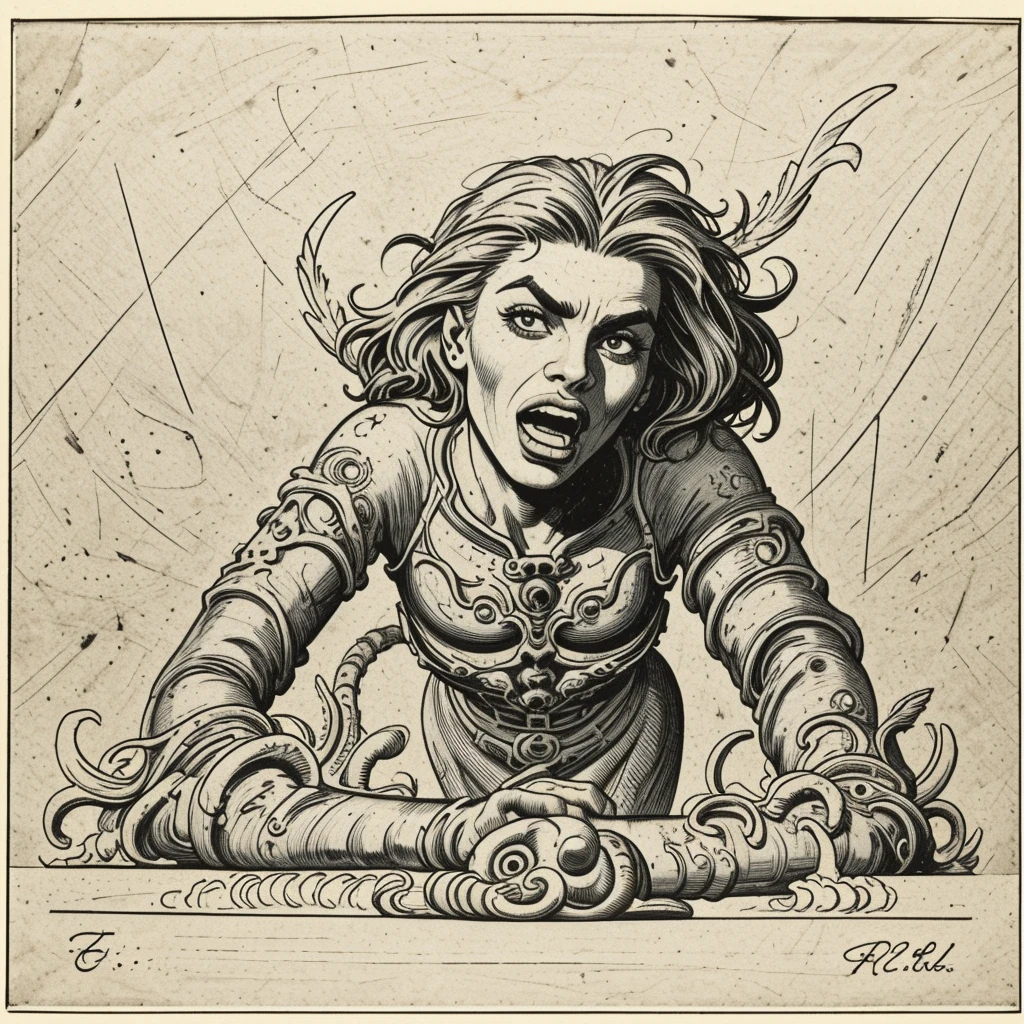 <lora:LCM_LoRA_Weights_SD15:1>, <lora:Grotesque_Letters_01:1>, grotesque ornament