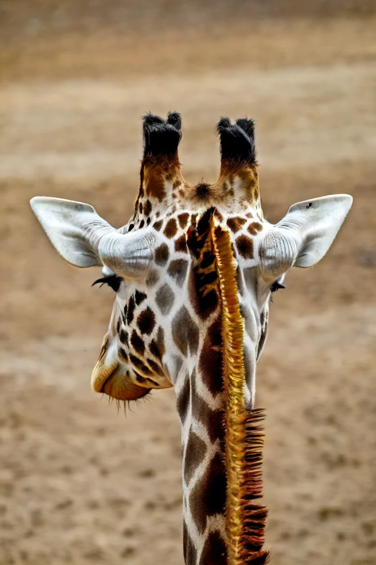 a photo shot in the point of view from the back of a a giraffe's head close-up on the lower side of the shot, cropped, showing a big rodeo above <lora:HeadPOV_from_behind_vk1-000018:0.85>, natural lighting, 4k, high quality, Fujifilm XT3