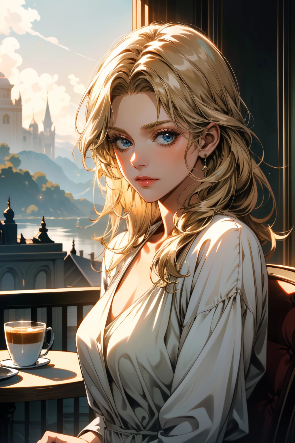 ((ultra detailed, masterpiece, absurdres))
 <lora:DSAmelie:0.8>
DSAmelie, blonde hair, blue eyes, cafe terrace, morning, peaceful and serene with soft morning sunlight