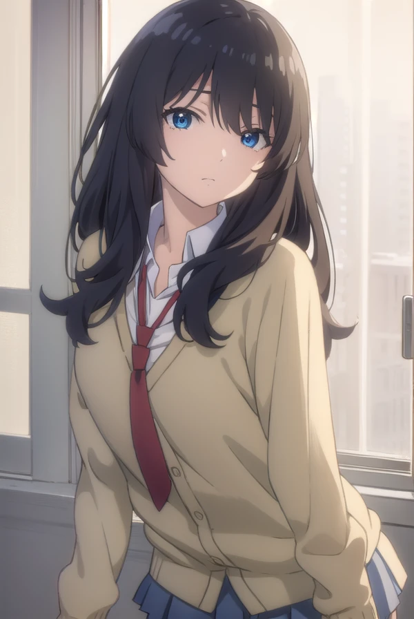 hijiriyajima, <lora:hijiri yajima movie2-lora-nochekaiser:1>,
hijiri yajima, long hair, black hair, blue eyes,
BREAK skirt, school uniform, pleated skirt, necktie, miniskirt, cardigan, red necktie, brown cardigan,
BREAK indoors, classroom,
BREAK looking at viewer, (cowboy shot:1.5), dynamic pose,
BREAK <lyco:GoodHands-beta2:1>, (masterpiece:1.2), best quality, high resolution, unity 8k wallpaper, (illustration:0.8), (beautiful detailed eyes:1.6), extremely detailed face, perfect lighting, extremely detailed CG, (perfect hands, perfect anatomy),