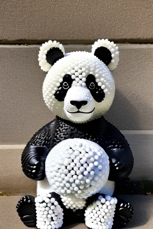 <lora:g0lfb4ll_v1:1>, high quality, high resolution, panda, made of golf balls,