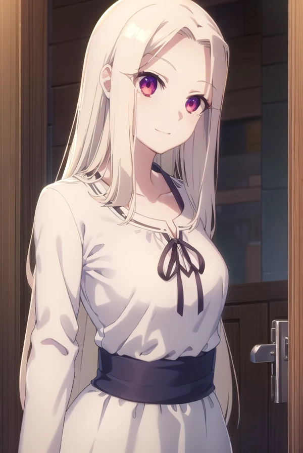 irisvielvoneinzbern, <lora:irisviel von einzbern prisma s2-lora-nochekaiser:1>,
irisviel von einzbern, long hair, blonde hair, (red eyes:1.3), white hair, (parted bangs:1.5), smile,
BREAK dress, white dress, collarbone,
BREAK indoors,
BREAK looking at viewer, (cowboy shot:1.5), dynamic pose,
BREAK <lyco:GoodHands-beta2:1>, (masterpiece:1.2), best quality, high resolution, unity 8k wallpaper, (illustration:0.8), (beautiful detailed eyes:1.6), extremely detailed face, perfect lighting, extremely detailed CG, (perfect hands, perfect anatomy),