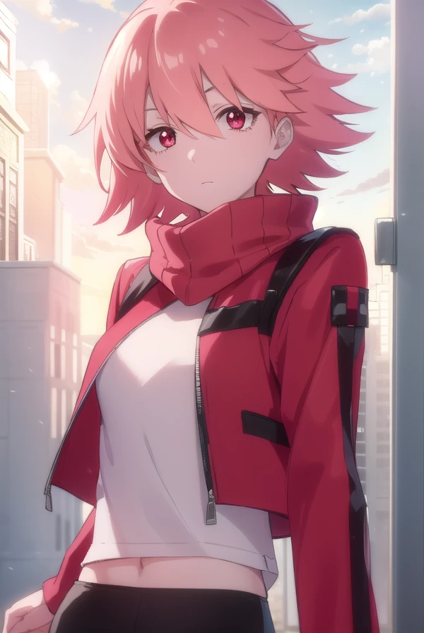 harukoharuhara, <lora:haruko haruhara movie1-lora-nochekaiser:1>,
haruko haruhara, short hair, (red eyes:1.3), pink hair,
BREAK jacket, red jacket, shirt, pink shirt, pants, black pants,
BREAK outdoors,
BREAK looking at viewer, (cowboy shot:1.5), dynamic pose,
BREAK <lyco:GoodHands-beta2:1>, (masterpiece:1.2), best quality, high resolution, unity 8k wallpaper, (illustration:0.8), (beautiful detailed eyes:1.6), extremely detailed face, perfect lighting, extremely detailed CG, (perfect hands, perfect anatomy),