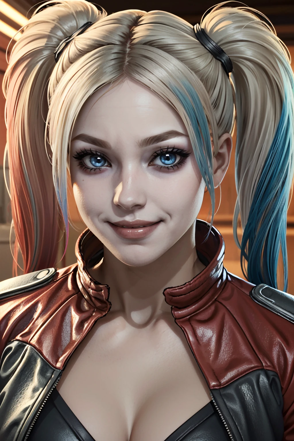 ((ultra detailed, masterpiece, absurdres))
 <lora:I2HQuinn:0.8>
I2HQuinn, 1girl, twintails, multicolored hair, blonde hair, blue eyes, smile, as the cover model for a fashion magazine