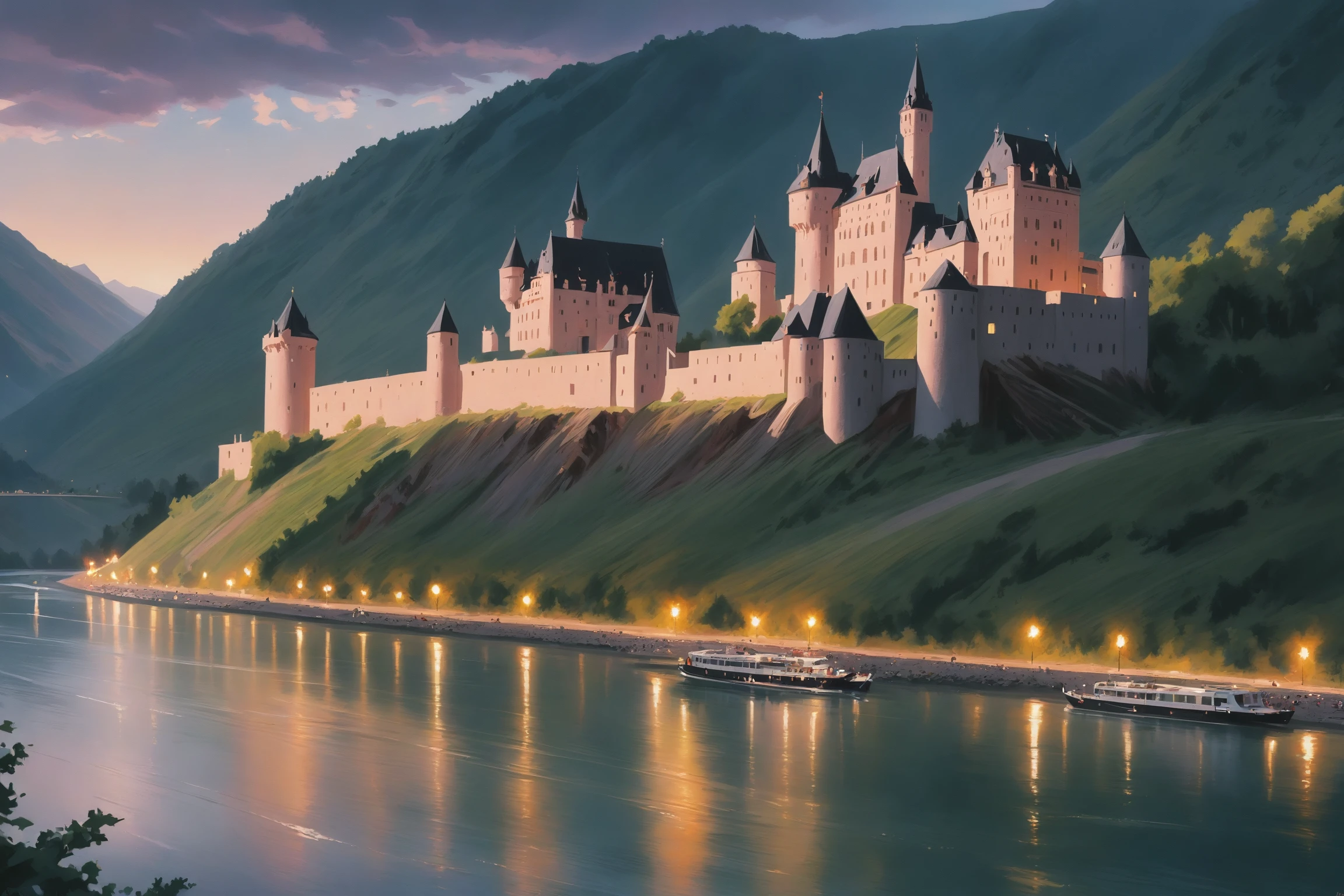 a castle on the rhine river