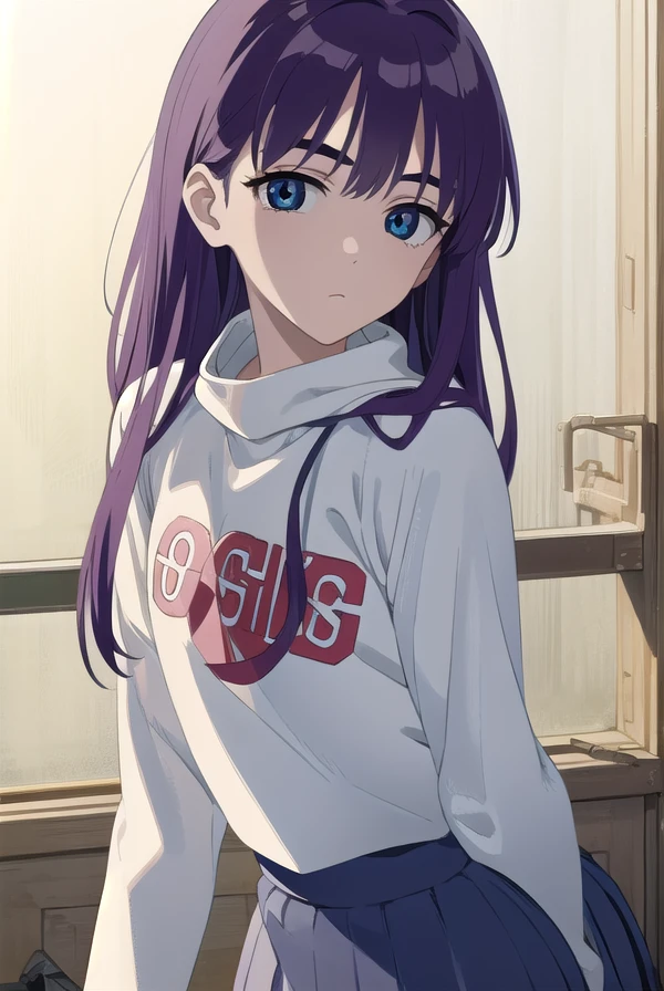 erininamori, <lora:eri ninamori ova1-lora-nochekaiser:1>,
eri ninamori, skirt, purple hair, (black eyes:1.3), long hair,
BREAK sweater, red sweater, long sleeves, skirt, black skirt,
BREAK indoors,
BREAK looking at viewer, (cowboy shot:1.5), dynamic pose,
BREAK <lyco:GoodHands-beta2:1>, (masterpiece:1.2), best quality, high resolution, unity 8k wallpaper, (illustration:0.8), (beautiful detailed eyes:1.6), extremely detailed face, perfect lighting, extremely detailed CG, (perfect hands, perfect anatomy),