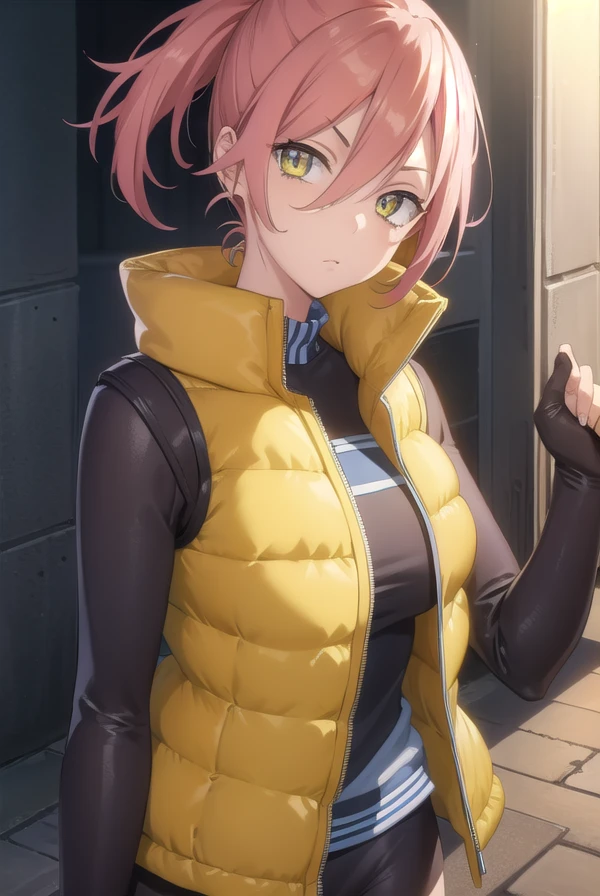 harukoharuhara, <lora:haruko haruhara movie2-lora-nochekaiser:1>,
haruko haruhara, short hair, pink hair, (yellow eyes:1.3), folded ponytail,
BREAK jacket, pantyhose, boots, vest,
BREAK outdoors,
BREAK looking at viewer, (cowboy shot:1.5), dynamic pose,
BREAK <lyco:GoodHands-beta2:1>, (masterpiece:1.2), best quality, high resolution, unity 8k wallpaper, (illustration:0.8), (beautiful detailed eyes:1.6), extremely detailed face, perfect lighting, extremely detailed CG, (perfect hands, perfect anatomy),