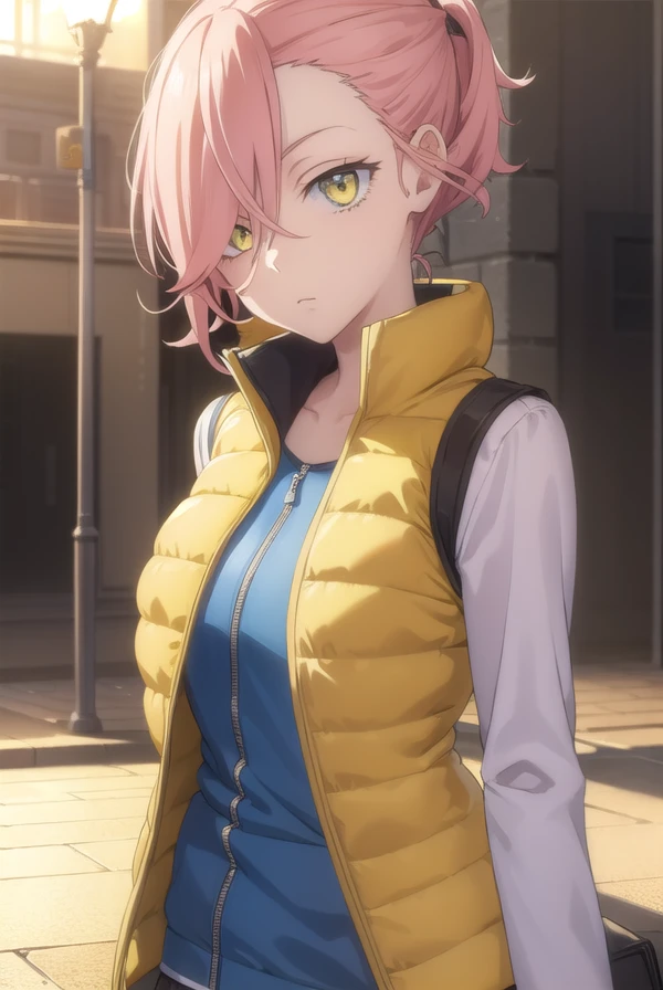 harukoharuhara, <lora:haruko haruhara movie2-lora-nochekaiser:1>,
haruko haruhara, short hair, pink hair, (yellow eyes:1.3), folded ponytail,
BREAK jacket, pantyhose, boots, vest,
BREAK outdoors,
BREAK looking at viewer, (cowboy shot:1.5), dynamic pose,
BREAK <lyco:GoodHands-beta2:1>, (masterpiece:1.2), best quality, high resolution, unity 8k wallpaper, (illustration:0.8), (beautiful detailed eyes:1.6), extremely detailed face, perfect lighting, extremely detailed CG, (perfect hands, perfect anatomy),