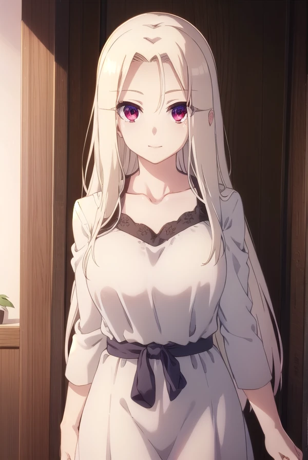 irisvielvoneinzbern, <lora:irisviel von einzbern prisma s2-lora-nochekaiser:1>,
irisviel von einzbern, long hair, blonde hair, (red eyes:1.3), white hair, (parted bangs:1.5), smile,
BREAK dress, white dress, collarbone,
BREAK indoors,
BREAK looking at viewer, (cowboy shot:1.5), dynamic pose,
BREAK <lyco:GoodHands-beta2:1>, (masterpiece:1.2), best quality, high resolution, unity 8k wallpaper, (illustration:0.8), (beautiful detailed eyes:1.6), extremely detailed face, perfect lighting, extremely detailed CG, (perfect hands, perfect anatomy),